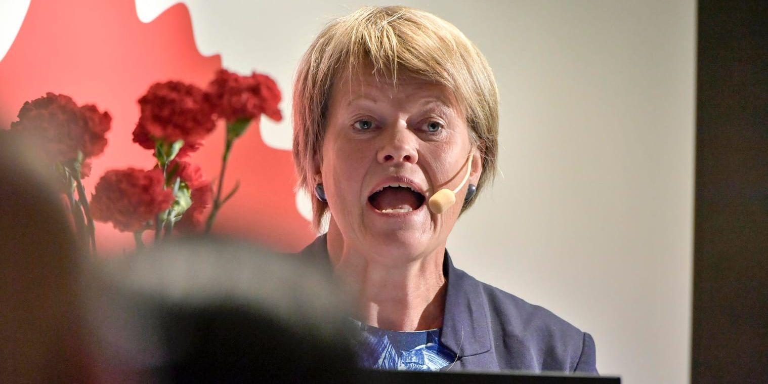 Vänsterns ekonomisk-politiska talesperson Ulla Andersson presenterar partiets nya skattepolitik i Almedalen.