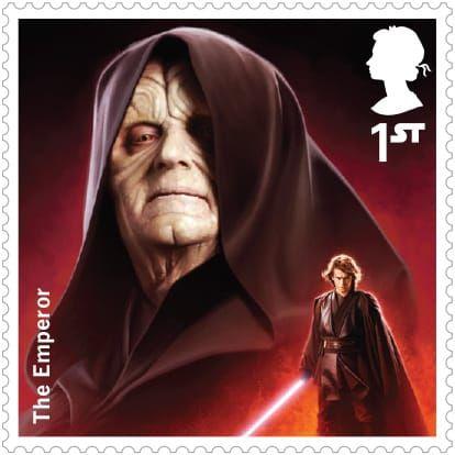 Emperor Palpatine är kejsaren som styrde galaxen under lång tid. Darth Vader var en av hans närmare män. Bild: Royal Mail