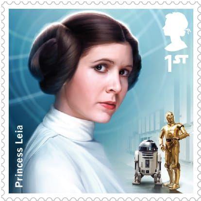 Prinsessan Leia är en av huvudpersonerna i originaltrilogin. Bild: Royal Mail