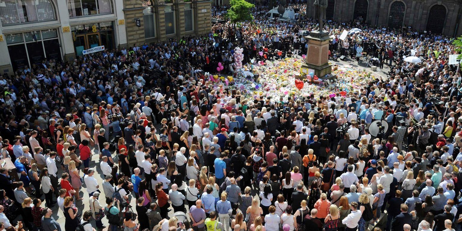 22 människor dödades i terrorattacken i Manchester den 22 maj i år. Arkivbild.