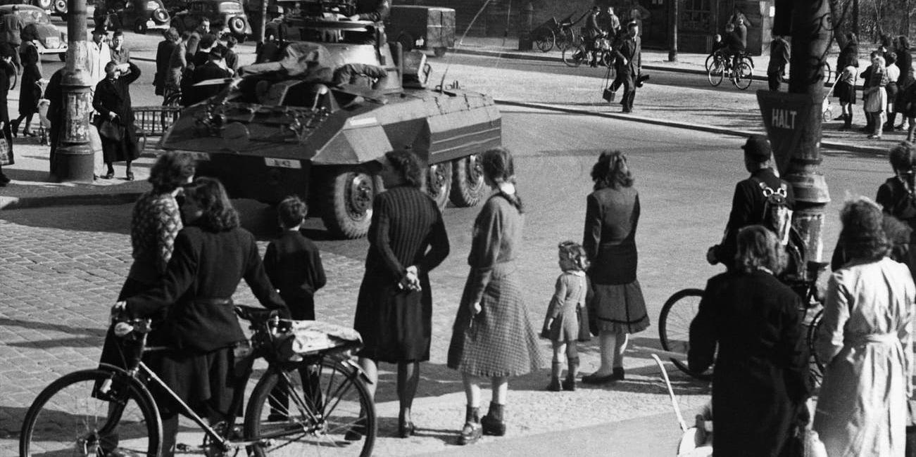 Amerikanska styrkor i den amerikanska zonen i Berlin i april 1945.