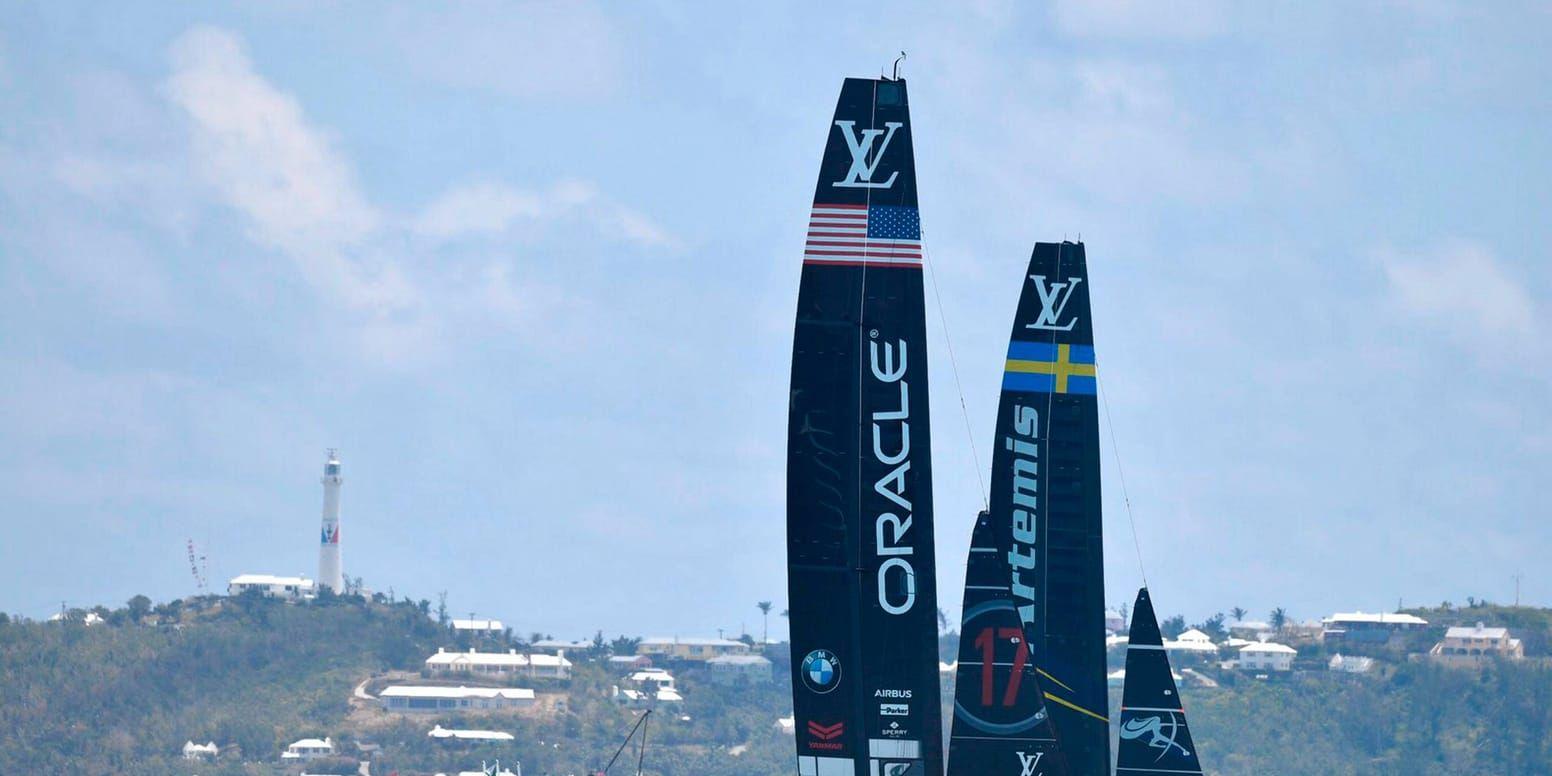 Sverige blev första båt att besegra Oracle i America's cup på Bermuda.