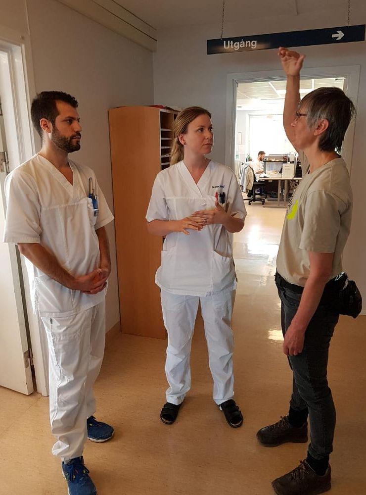 Hoj17 med Ulla Hellstrand Tang besöker Södersjukhuset och TeamOlmed. Bild: Läsarbild