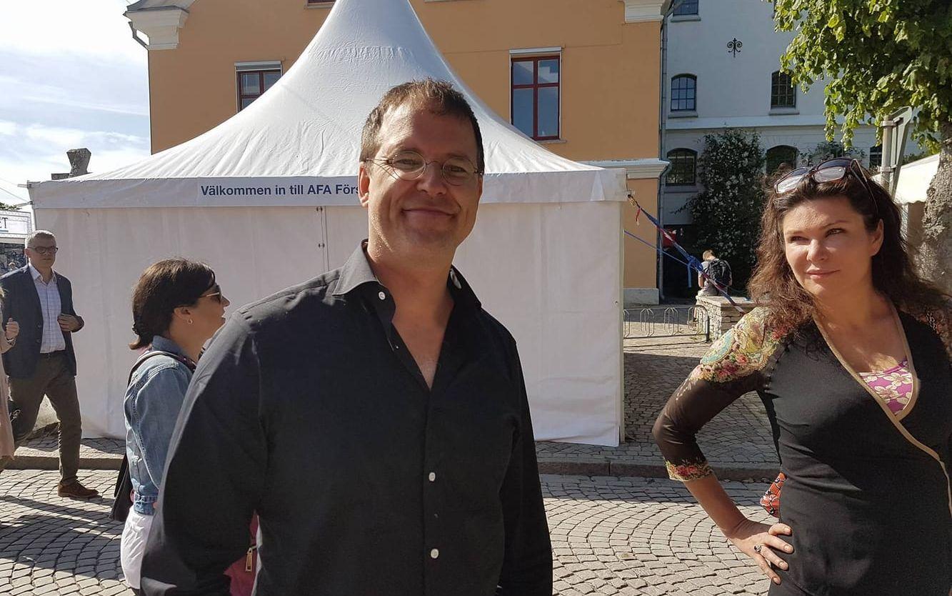 Anders Borg i Almedalen tillsammans med partnern Dominika Peczynski. Bild: GP