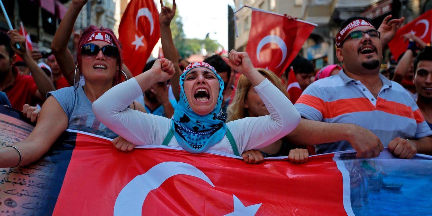 Turkiska nationalister protesterar mot PKK i Istanbul. Arkivbild.