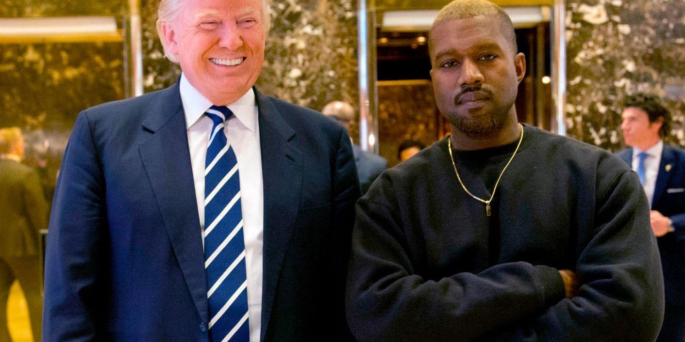 Donald Trump och Kanye West möttes i Trump tower i december 2016. Arkivbild.