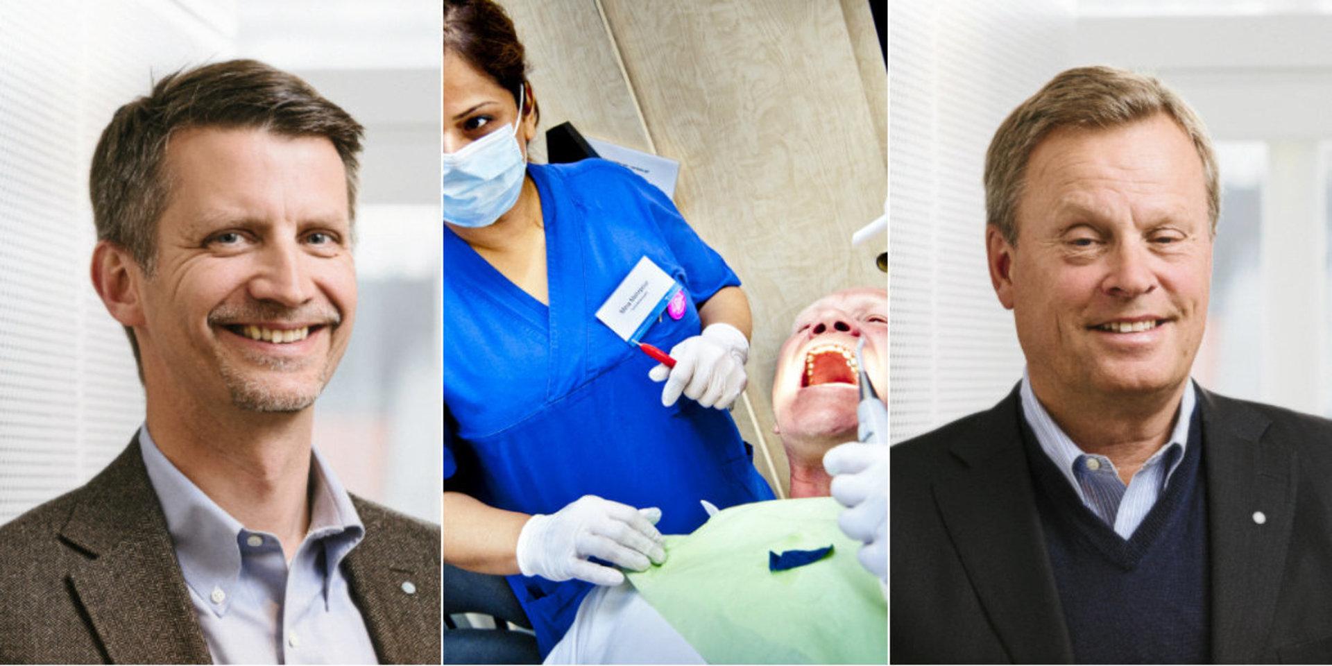 Urban Englund, tandläkare och styrelseordförande, Praktikertjänst och Erik Strand, vd och koncernchef, Praktikertjänst.