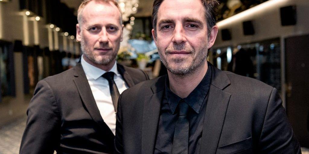 Mikael Christian Rieks, tv, och Martin Zandvliet, producent respektive regissör för filmen Under sanden som vann Dragon Award som bästa nordiska film vid Göteborgs filmfestival.