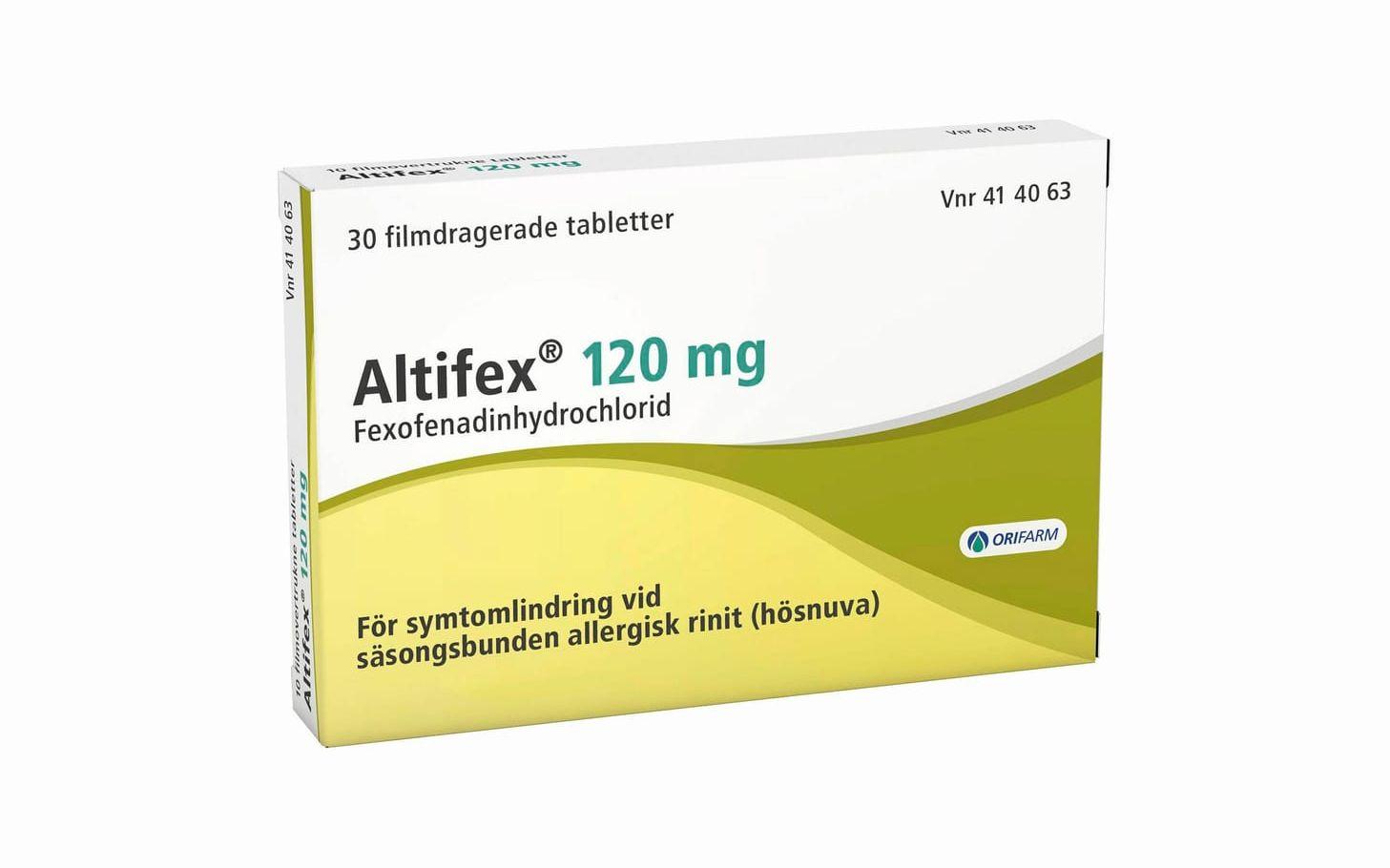 Kostar 3,30 kr/tablett. Aktiv substans fexofenadinhydroklorid.
