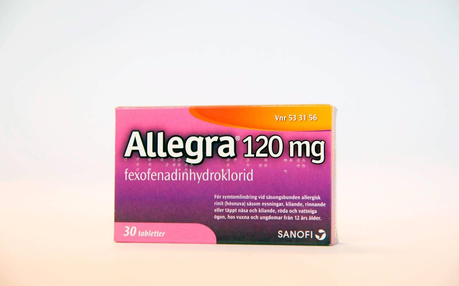 Kostar 5,57 kr/tablett. Aktiv substans fexofenadinhydroklorid.
