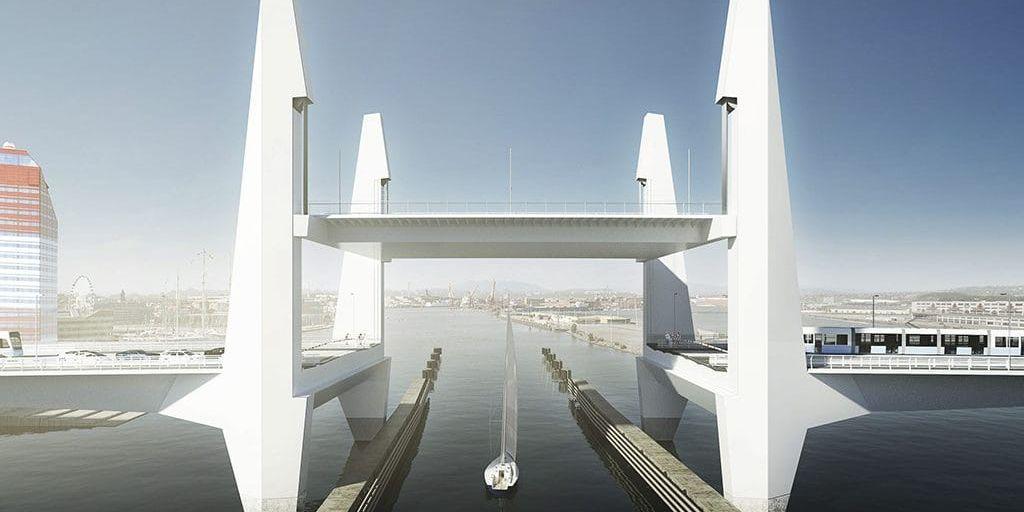 Den nya bron Arpeggio. Ritad av den danska arkitektbyrån Dissing plus Weitling, tillsammans med Elu, Ljusarkitektur och Leonhardt Andrä und Partner.