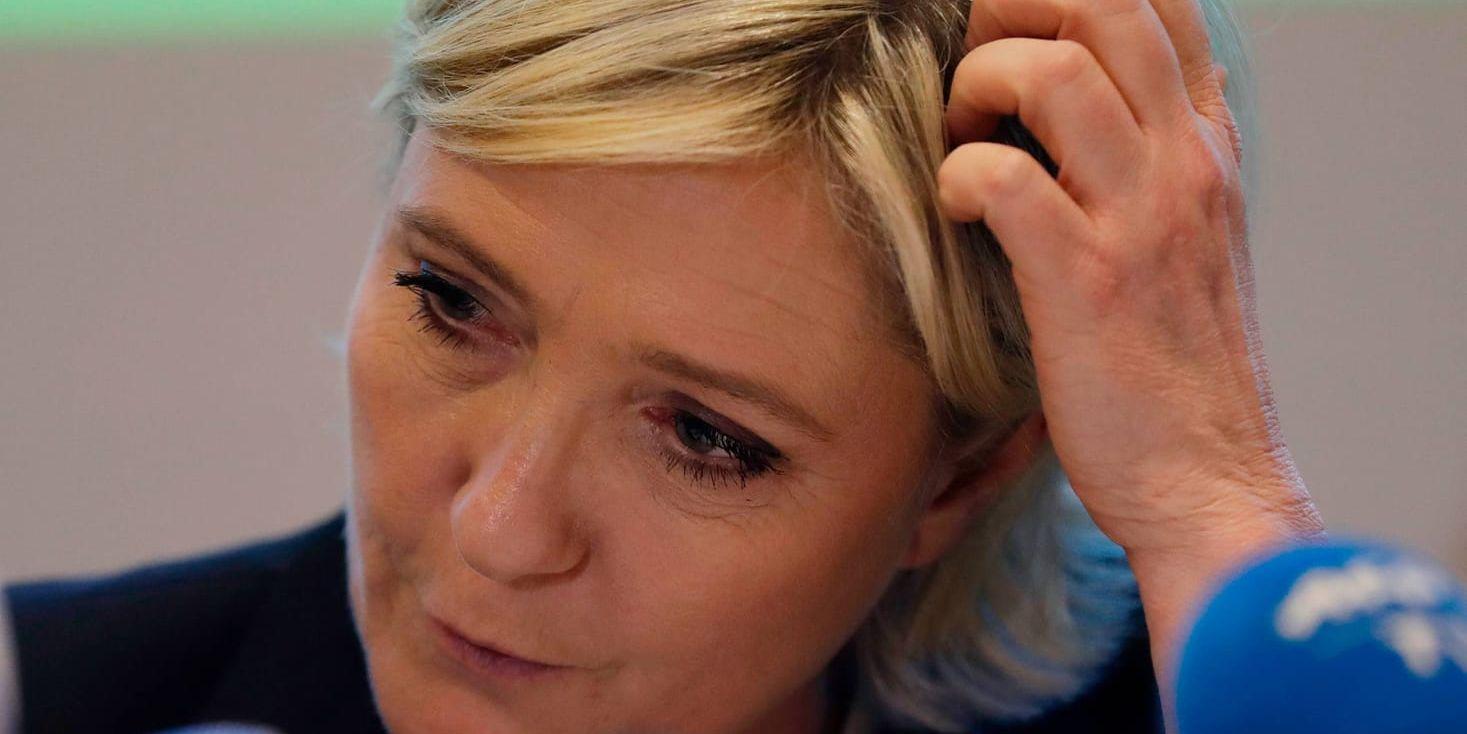 Marine Le Pen har gjort sitt första offentliga framträdande efter valdagen för nästan två veckor sedan, då hon förlorade presidentvalet mot Emmanuel Macron. Arkivbild.