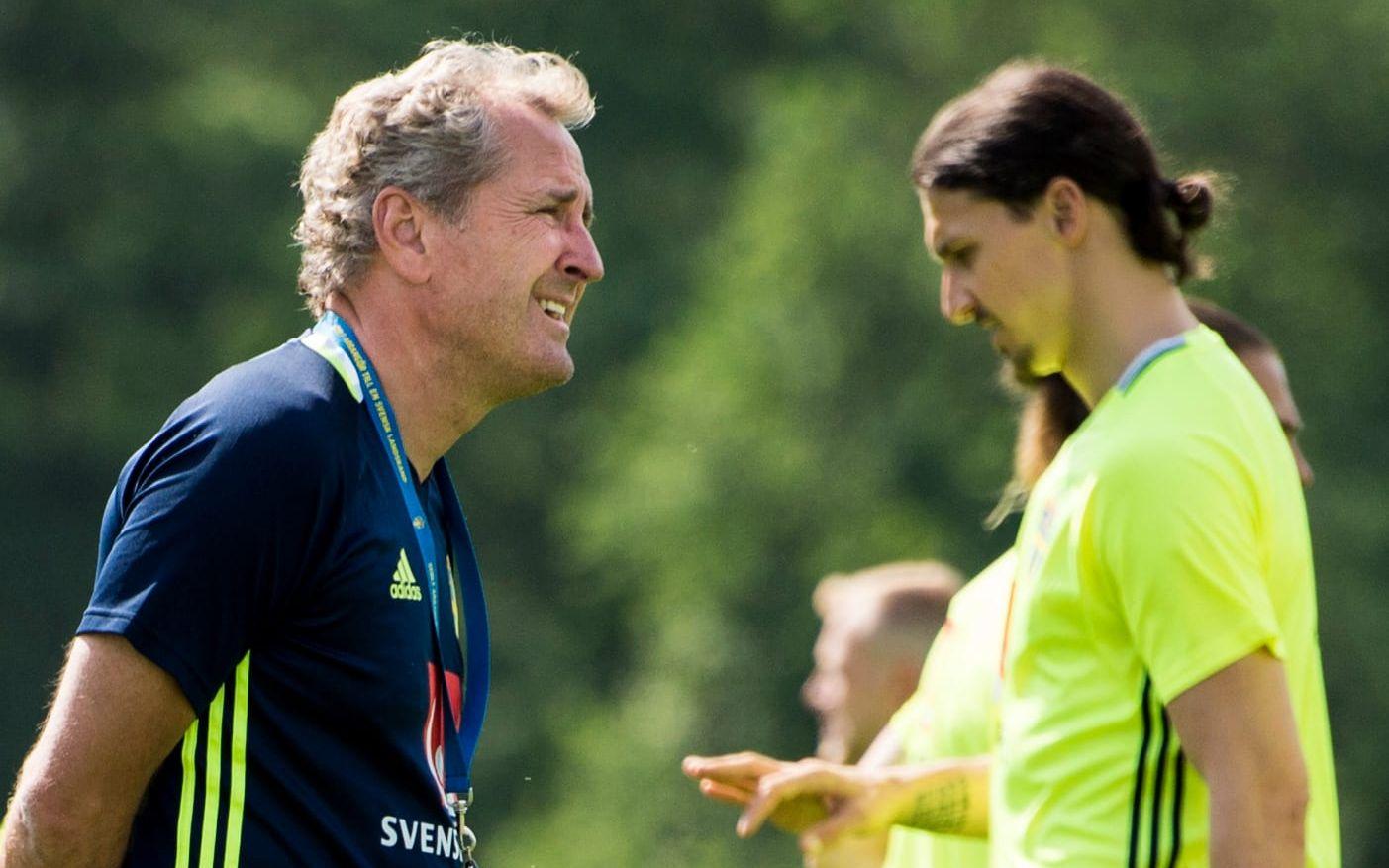Den svenske stjärnan hade nobbat landslaget tidigare – då lyckades dåvarande förbundskaptenen Erik Hamrén övertala Zlatan att återvända till landslaget. Bild: Bildbyrån