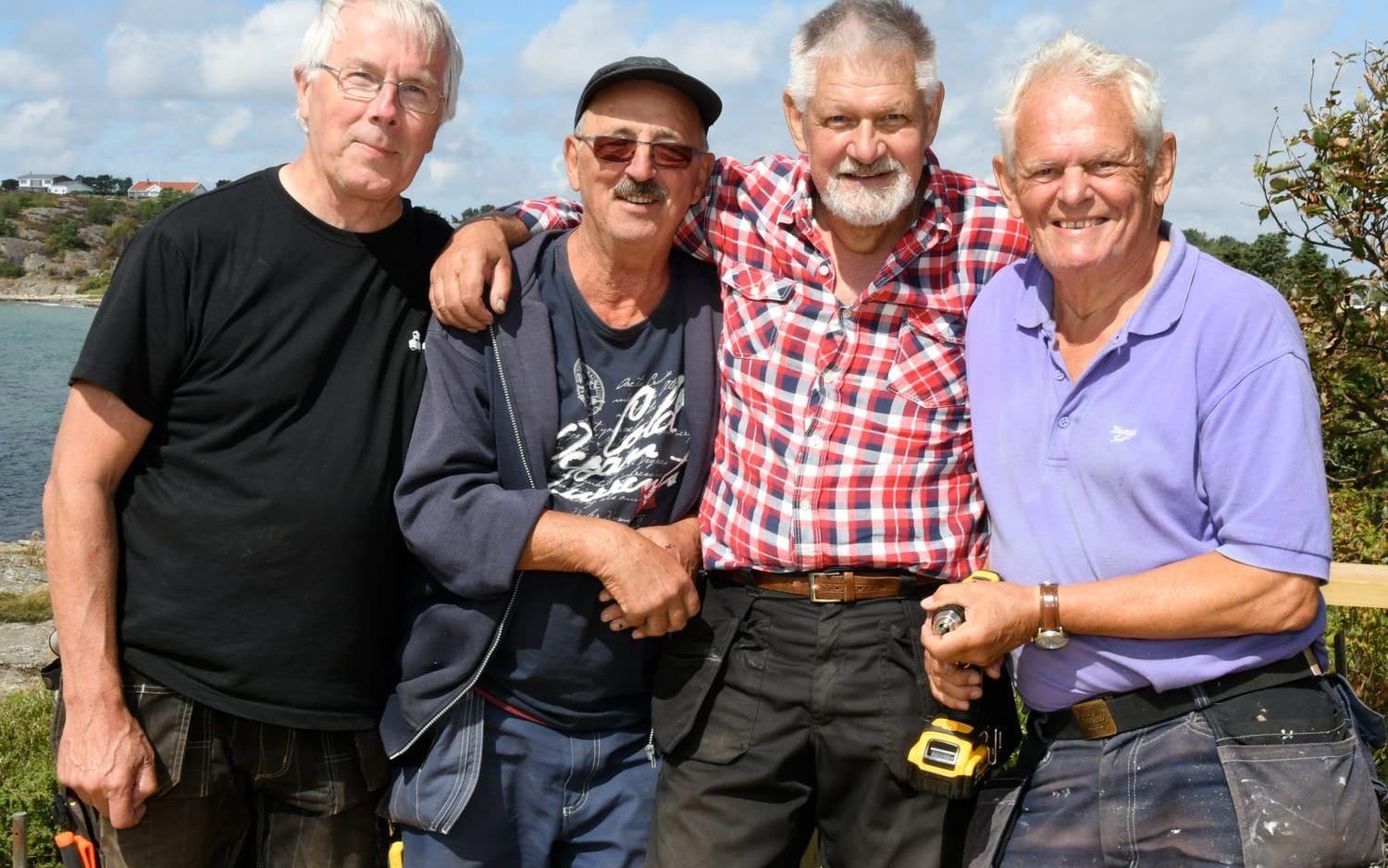 Byggkompisar. Bengt Eriksson, Jan Hvit, Rolf Gustavson och Lars Ranäng. Bild: Charlotte Gad
