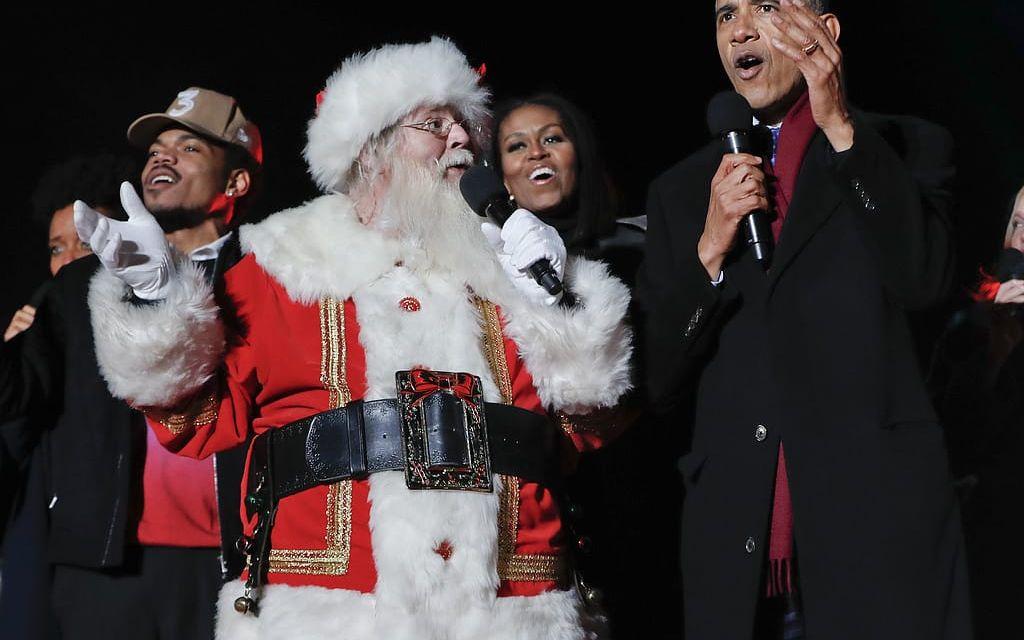 Julfirande med Obama 2016. Foto: TT.
