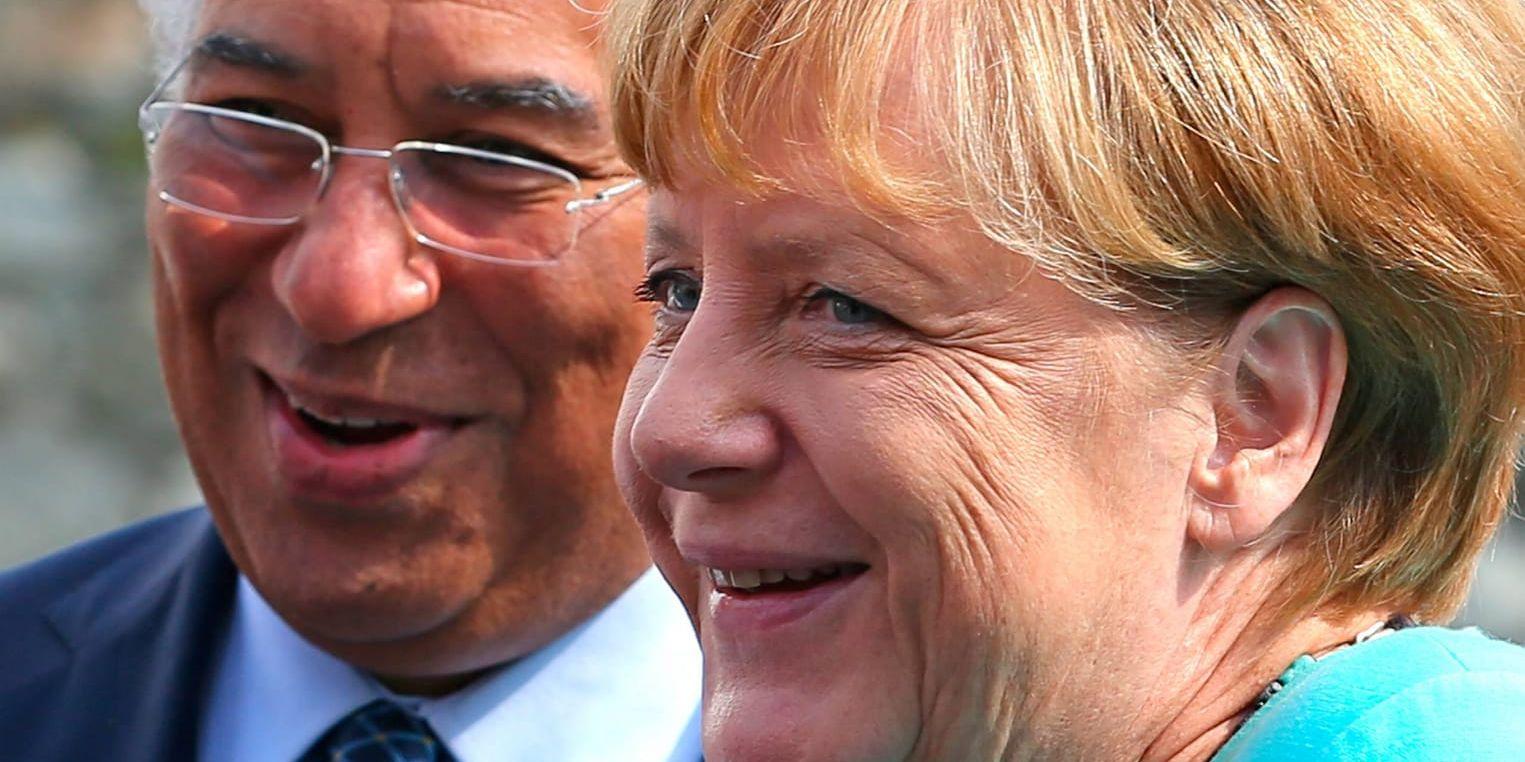 Tysklands förbundskansler Angela Merkel och Portugals premiärminister Antonio Luis Santos da Costa inför dagens toppmöte i Slovakiens huvudstad.