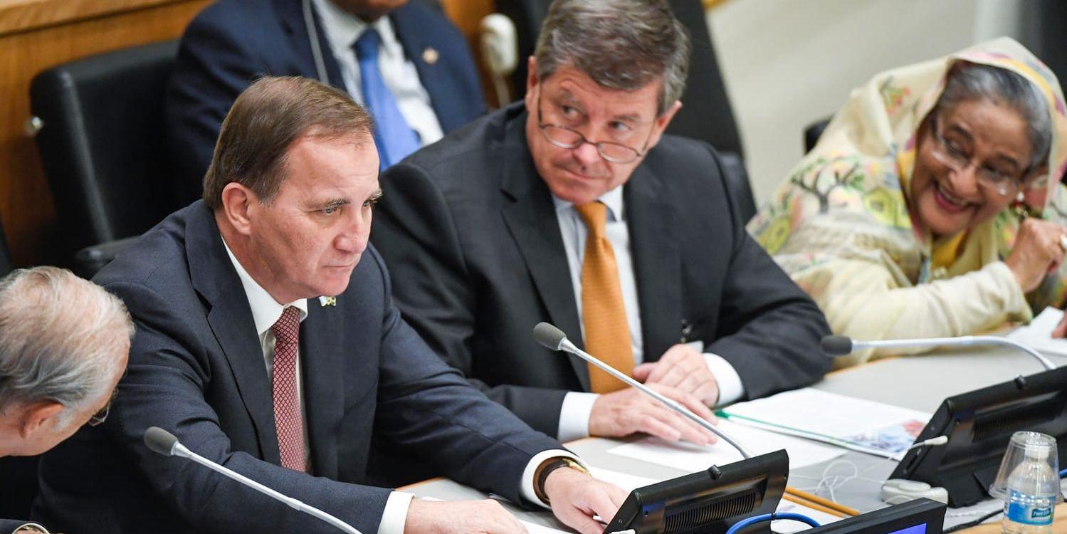 Sveriges statsminister Stefan Löfven under ett möte i FN i fjol. Arkivbild