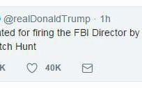 Trump Tweetade om häxjakt under dagen.