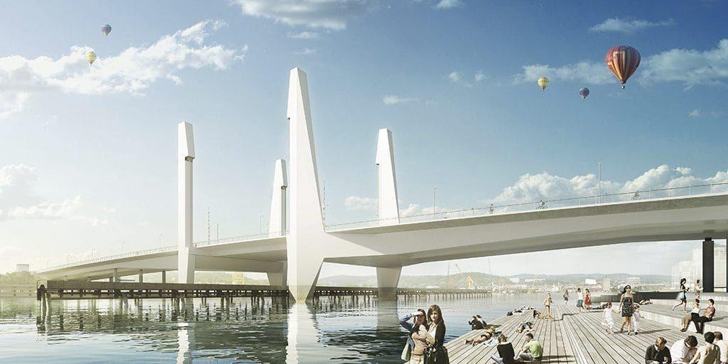 Arpeggio, vinnande förslag om ny bro över Göta älv.