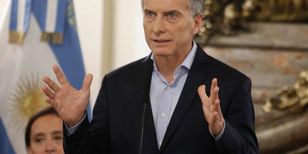 Argentinas president Mauricio Macri fick under tisdagen ta emot centralbankchefen Luis Caputos avskedsansökan. Arkivbild.