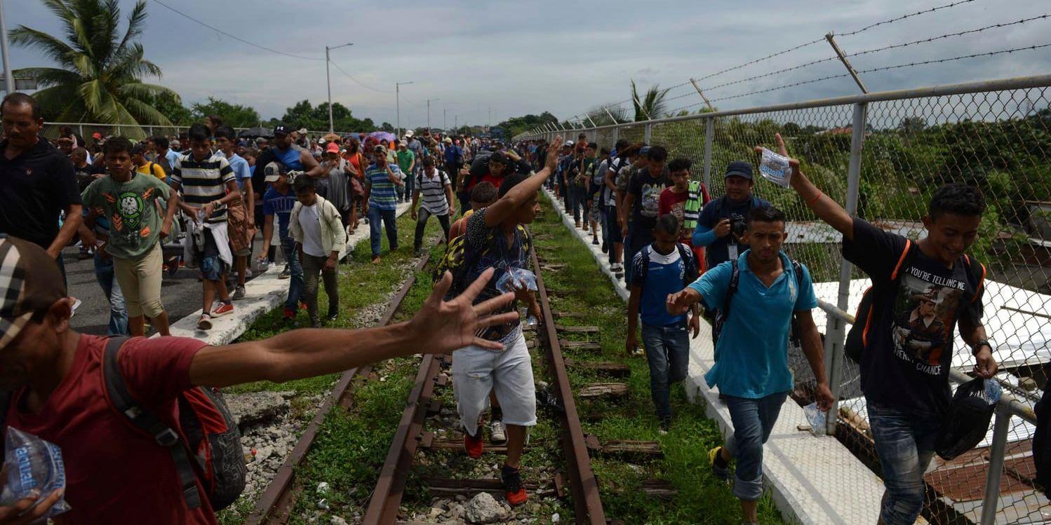 Migranter på väg igenom Guatemala mot Mexiko. De hoppas nå fram till USA.