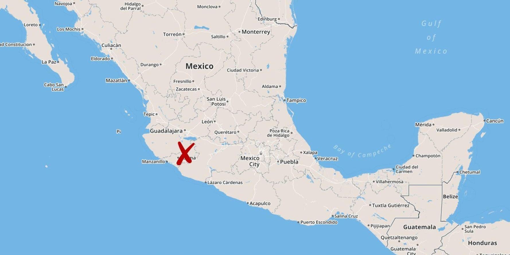 Männen kidnappades i närheten av staden Tecalitlán i delstaten Jalisco, Mexiko.
