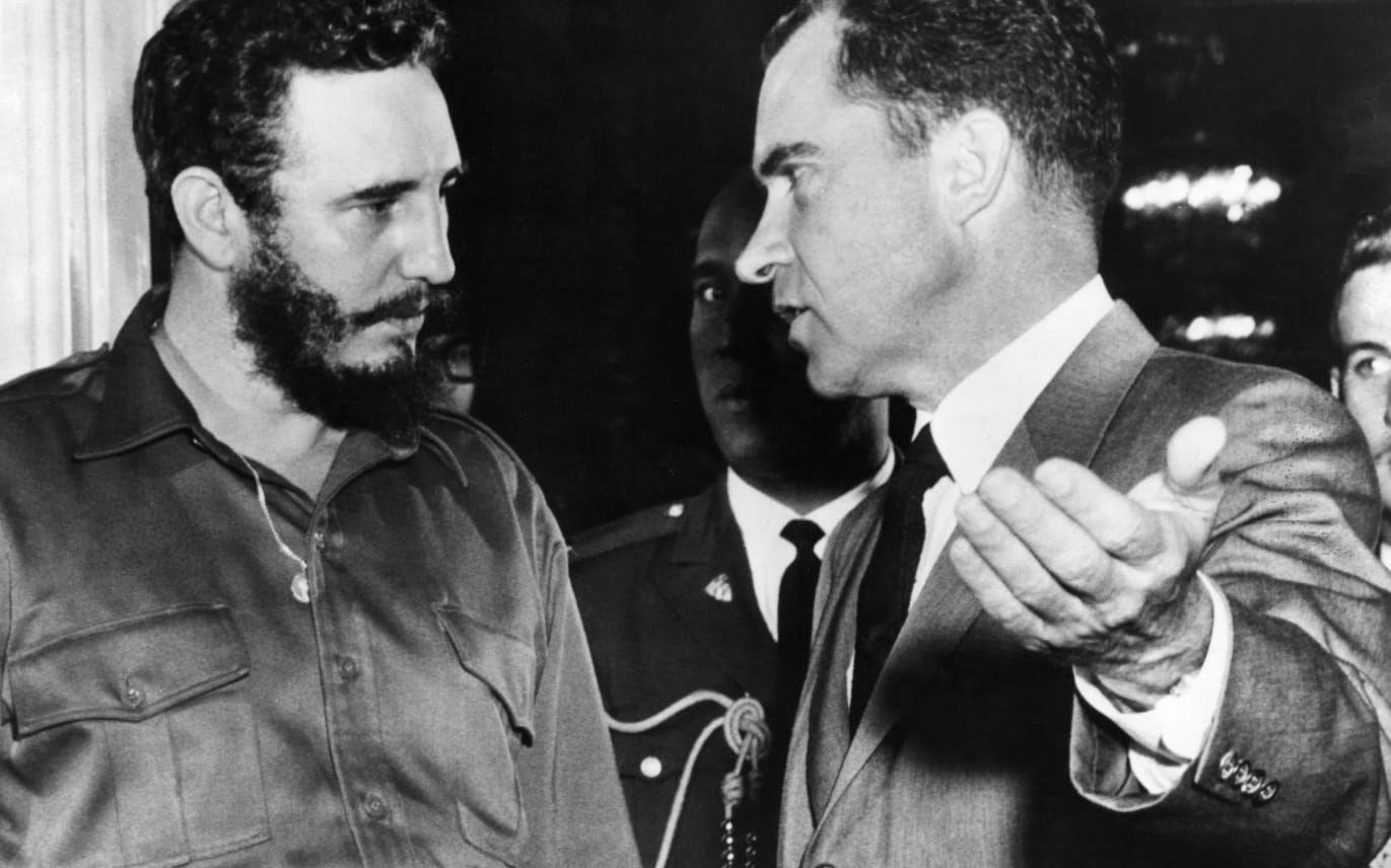 Fidel Castro tillsammans med USA:s tidigare president Richard Nixon. Bild: TT