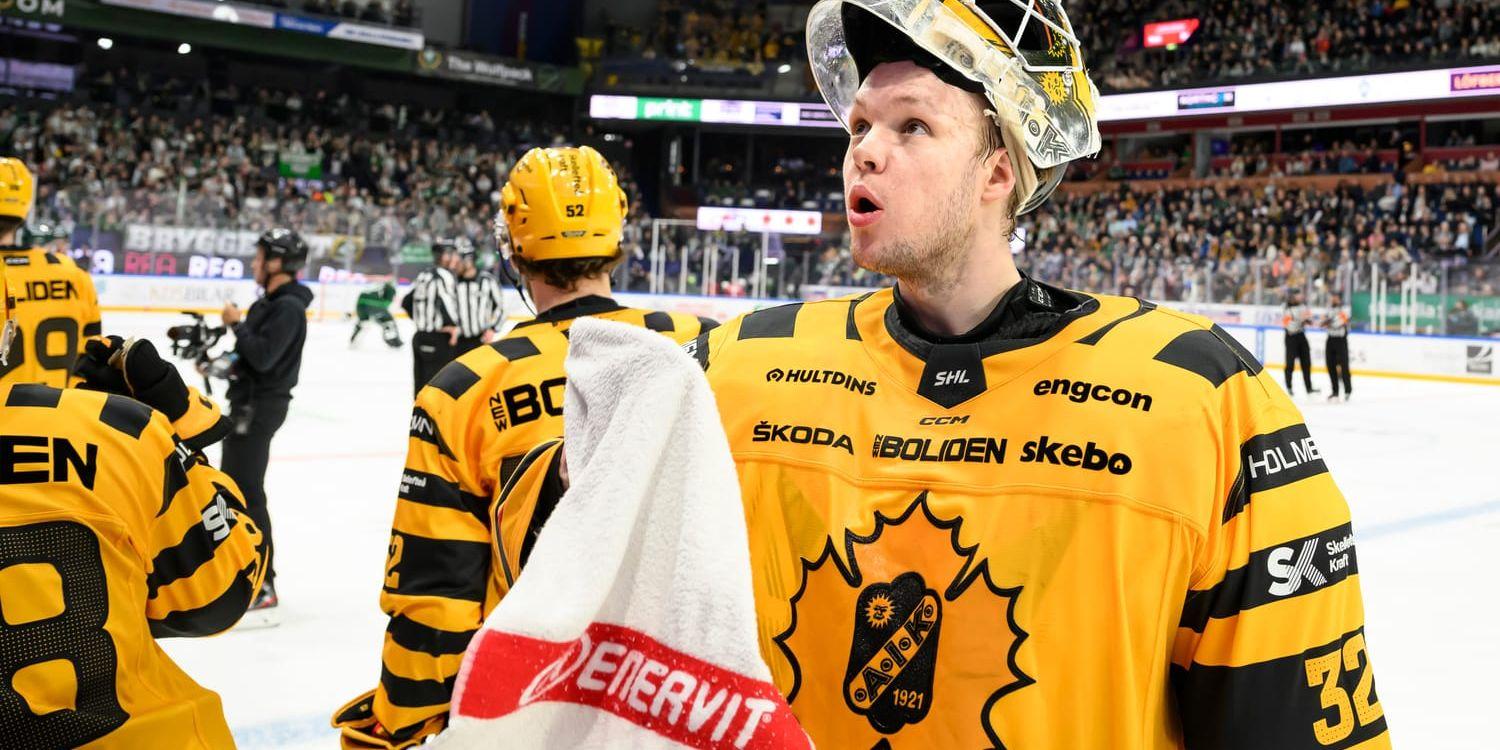 Skellefteås målvakt Linus Söderström debuterar i Tre Kronor. Arkivbild.