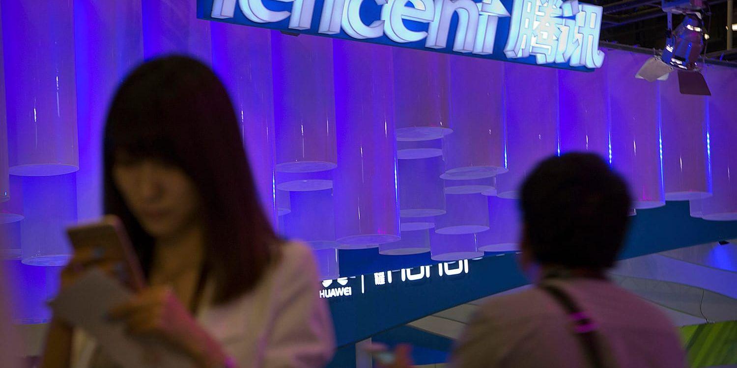 Tencent i det närmaste fördubblar sitt resultat i det fjärde kvartalet 2017, jämfört med ett år tidigare. Arkivbild.