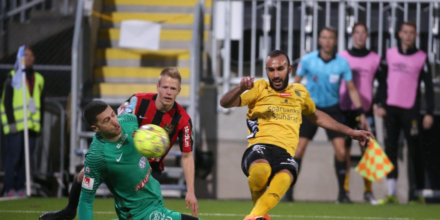 Elfsborgs Issam Jebali (i gult) satte viktiga 1–0 mot Brommapojkarna.