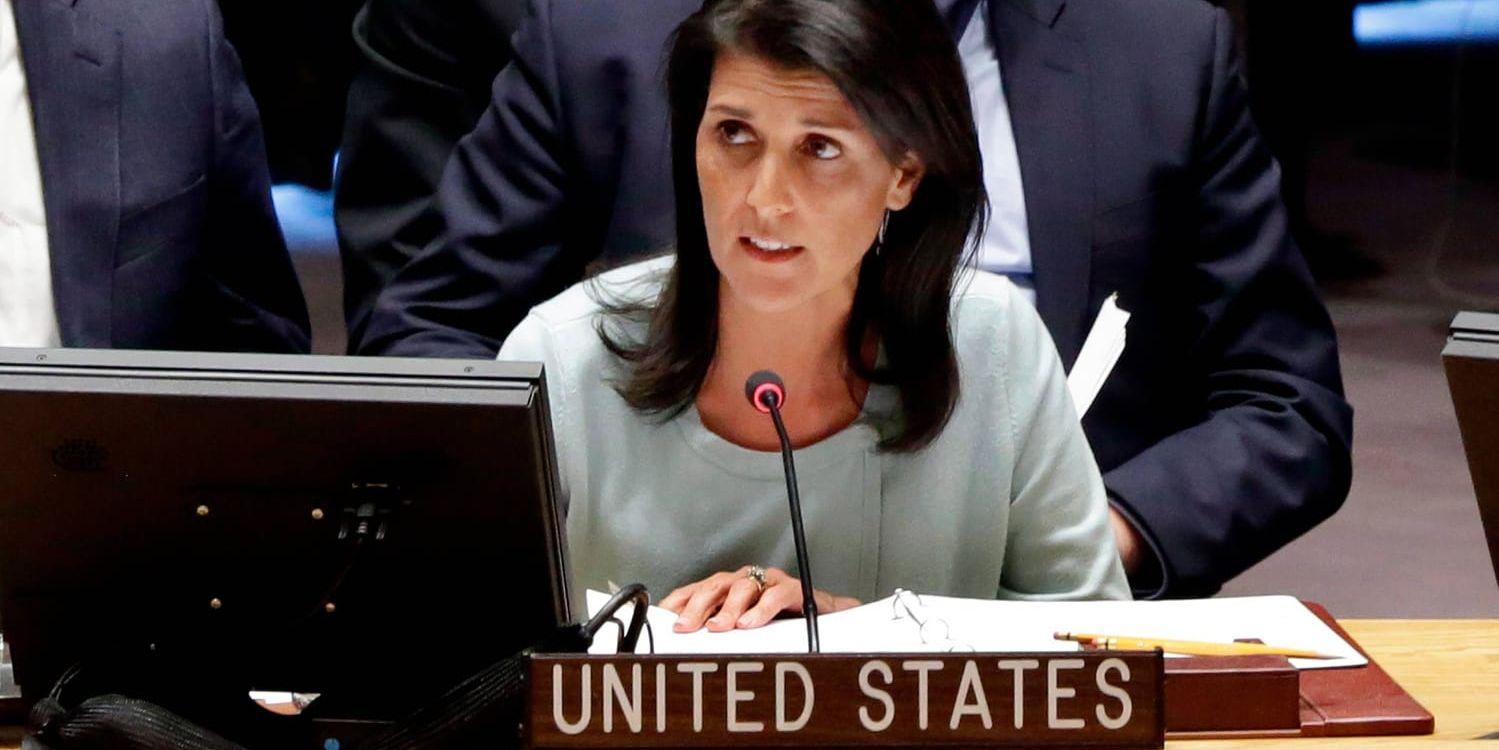 USA:s nya FN-ambassadör Nikki Haley. Arkivbild