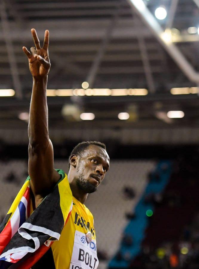 I VM-finalen – Bolts sista lopp i karriären blev det "bara" ett brons. Bild: Bildbyrån
