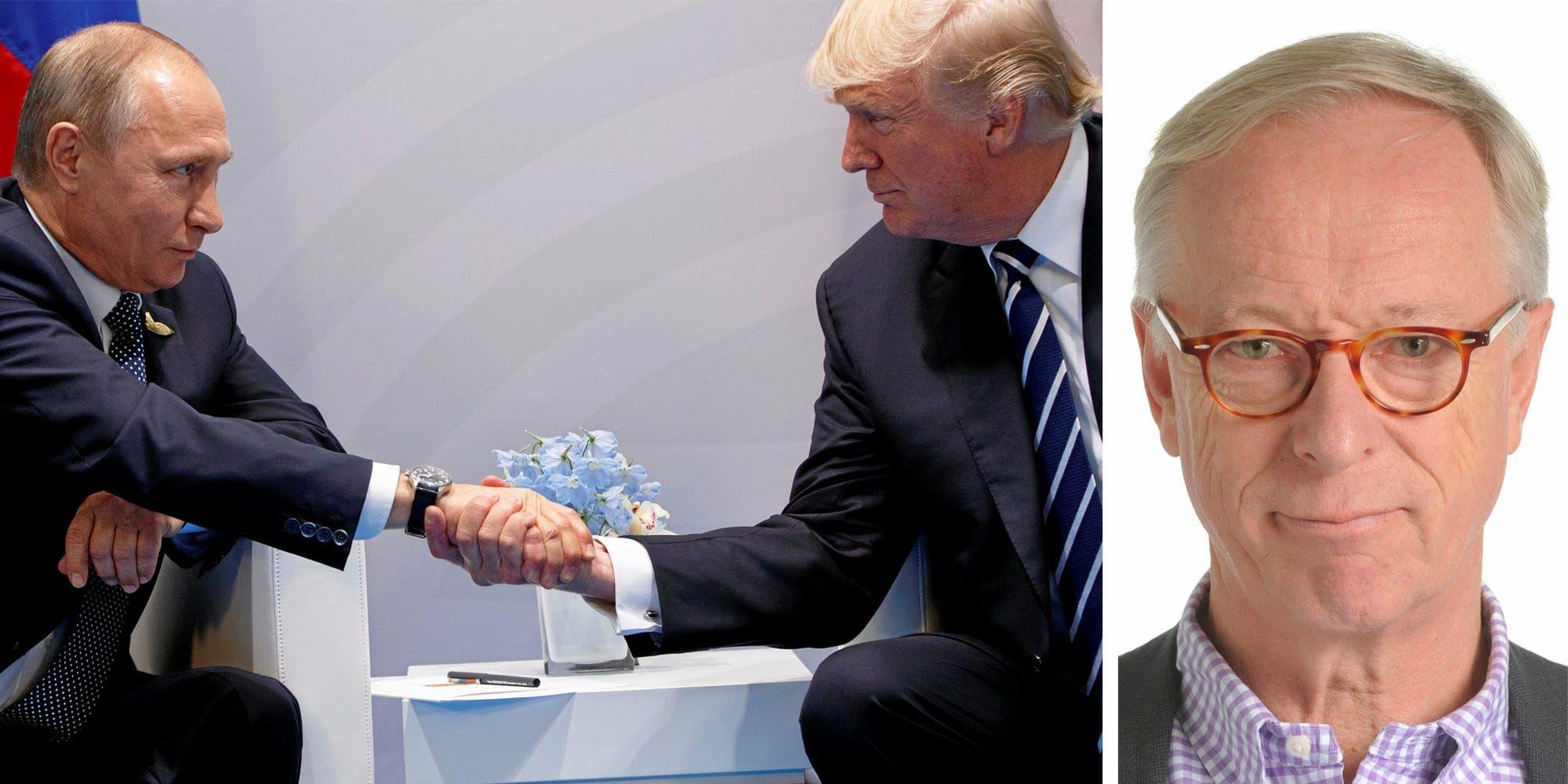 Toppmöten. Till Natotoppmötet kommer Trump med upprepade hot mot allierade. Till Putin med en förunderlig tilltro till den ryske despotens löften, skriver Gunnar Hökmark (M).