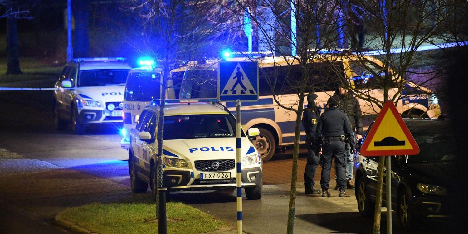 Ett föremål har exploderat på gården vid polisstationen i Rosengård i Malmö.