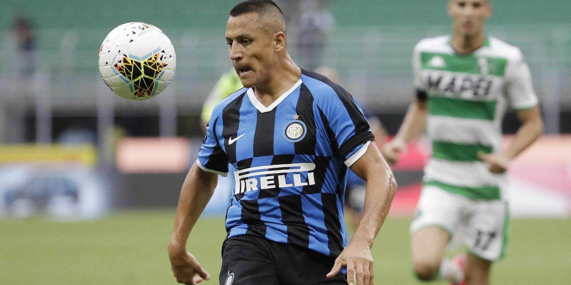 Alexis Sánchez stannar i italienska Inter. Arkivbild.