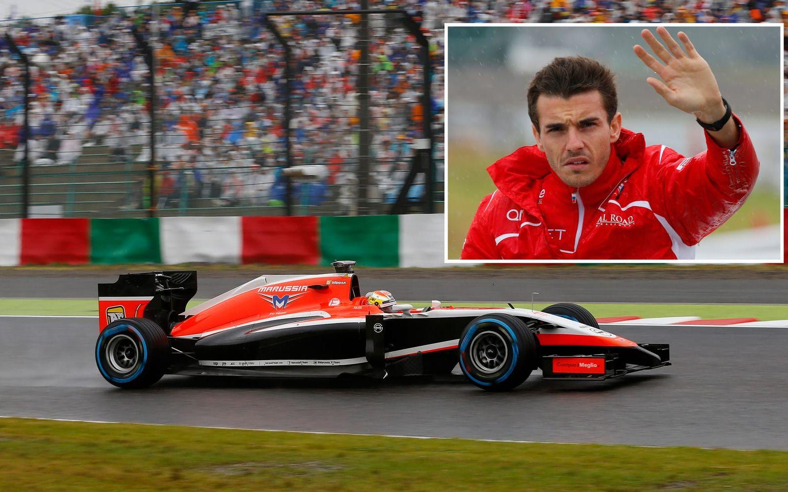 <strong>Jules Bianchi</strong> körde F1 för stallet Marussia och 2013 valdes han till årets rookie av tidningen Autosport. Framtiden såg ljus ut, men den följande säsongen kraschade han svårt. Foto: TT