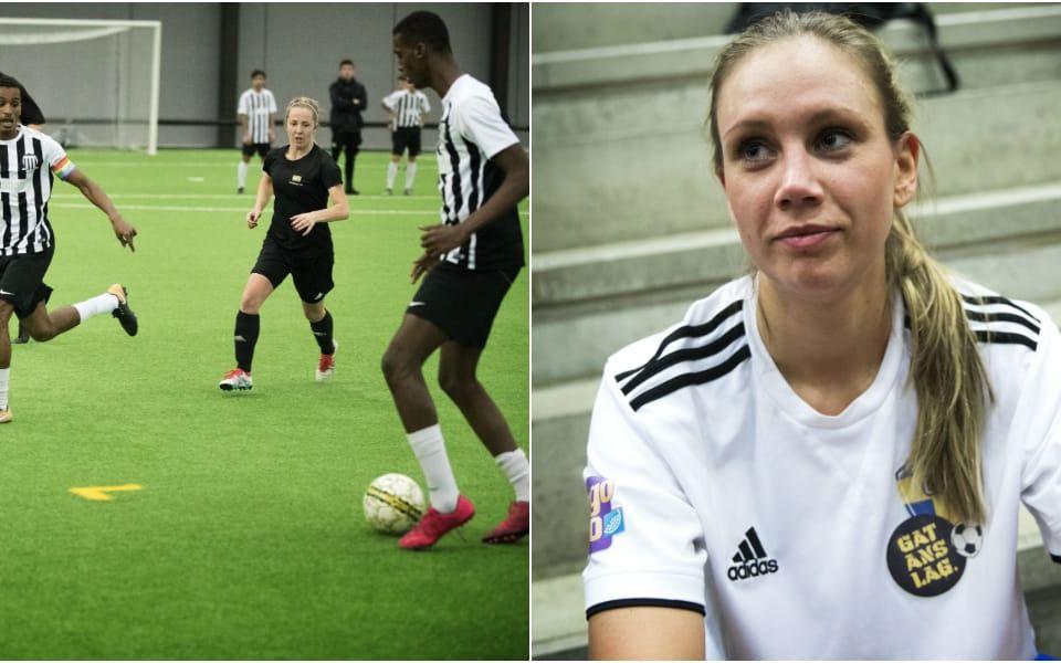 Sofie Johnsson hittade ett nytt liv genom fotbollen. Kollage: GP Bilder: Anders Ylander
