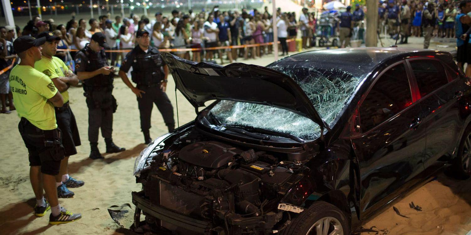 Bilen som kördes genom en folkmassa i Rio de Janeiro.