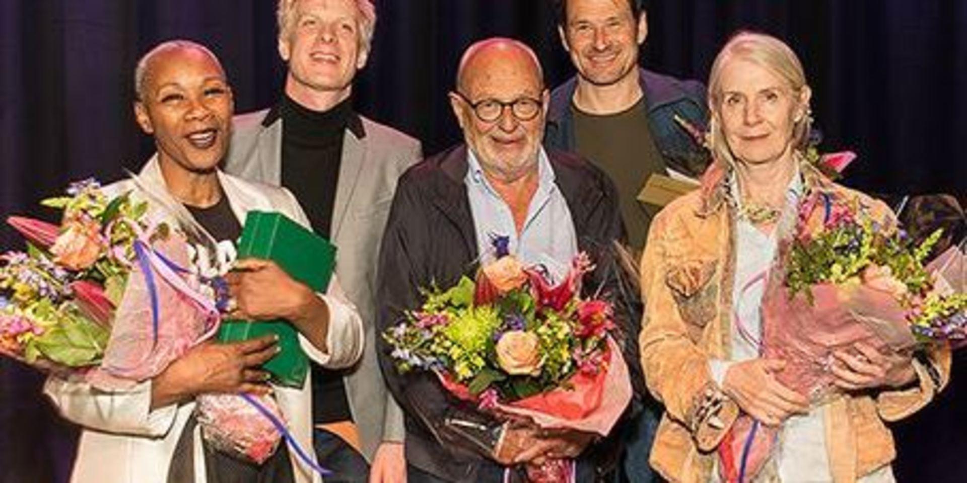 Fem konstnärer prisas. Från vänster: Josette Bushell-Mingo, Martin Fröst, Stefan Jarl, Örjan Andersson och Cecilia Edefalk.