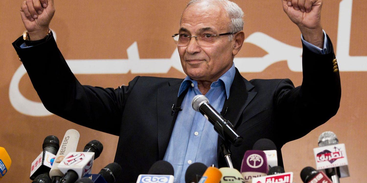Ahmed Shafiq under valrörelsen 2012. Nu vill han göra ett nytt försökt att bli Egyptens president. Arkivbild.