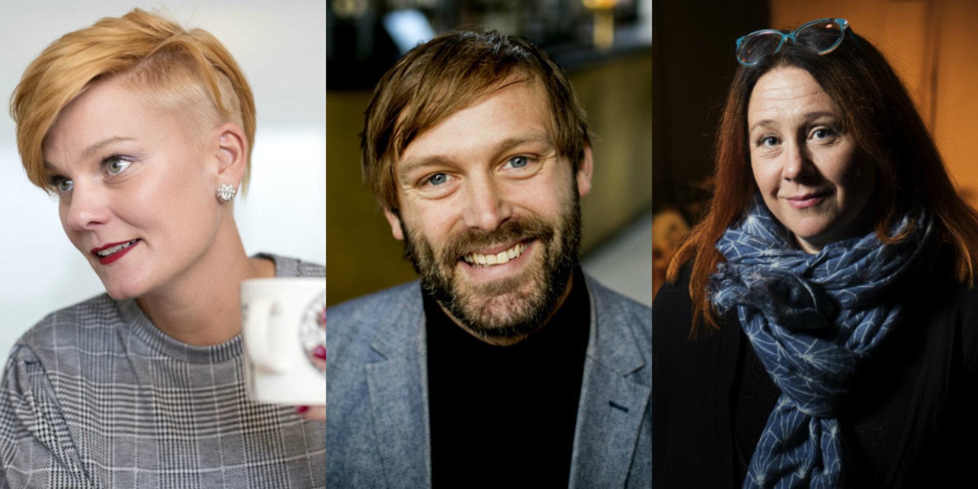 Bokmässans vd Frida Edman, Jonas Holmberg, konstnärlig ledare för Göteborgs filmfestival och Frida Röhl, konstnärlig ledare på Folkteatern.