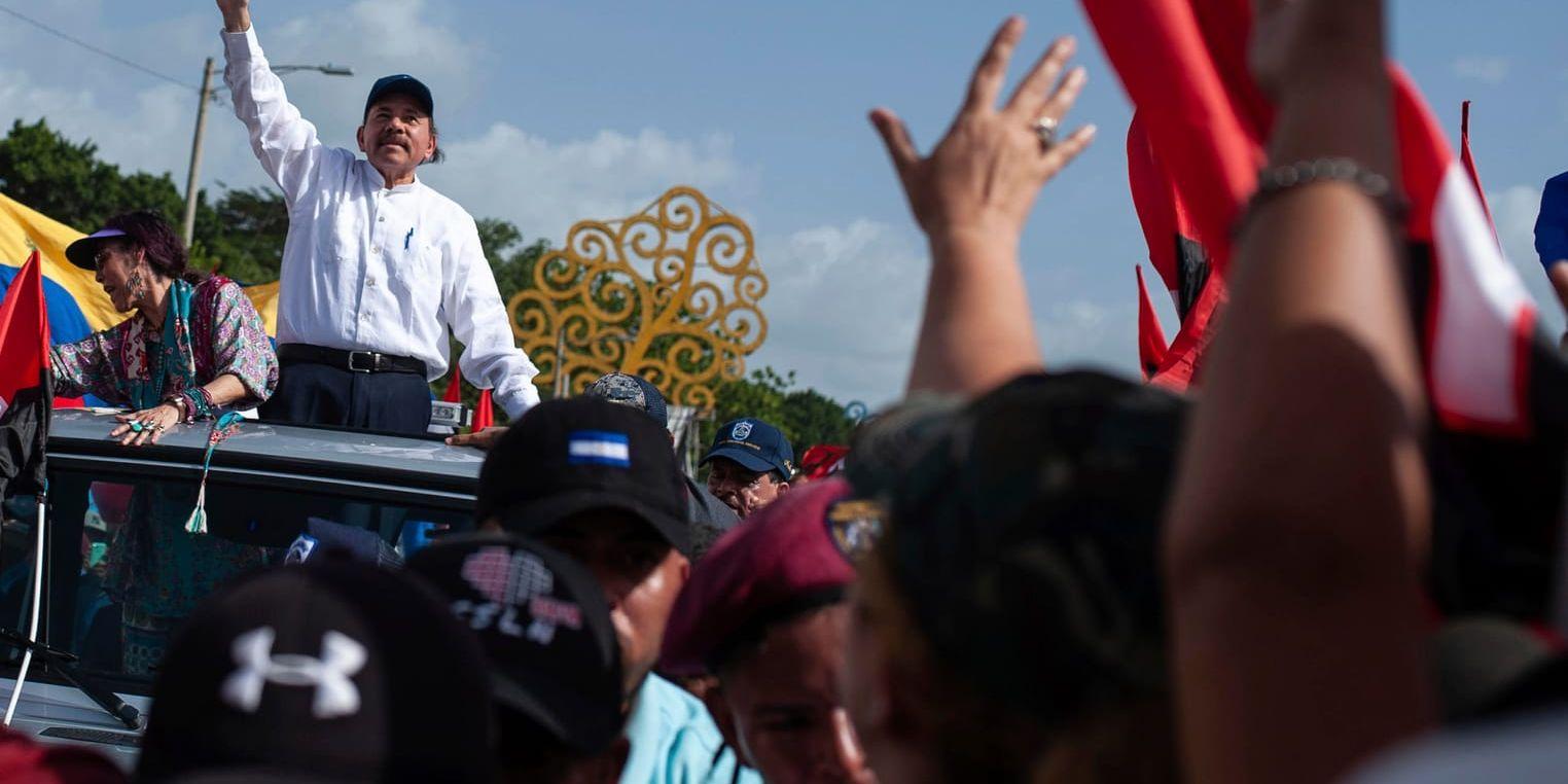 Nicaraguas president Daniel Ortega under firandet av 39-årsdagen av sandinisternas revolution.
