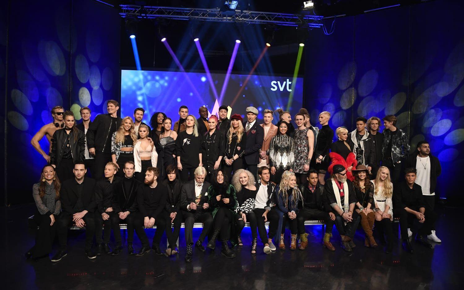SVT presenterade under onsdagen alla artister som kommer att tävla i Melodifestivalen 2017. Bild: Jessica Gow, TT