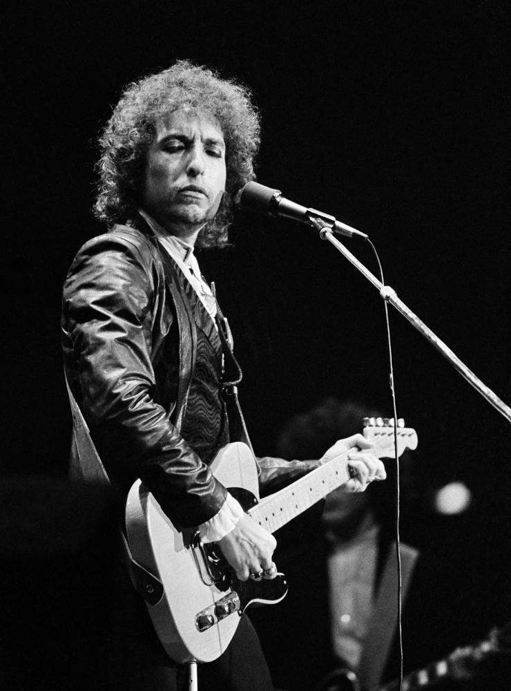 Bob Dylan på turné i dåvarande Västtyskland, Dortmunder Westfalenhalle i juni 1978.  