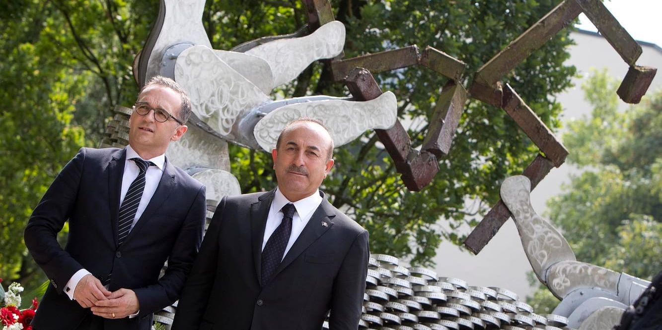 Tysklands utrikesminister Heiko Maas och hans turkiske kollega Mevlüt Cavusoglu i Ankara. Arkivbild.