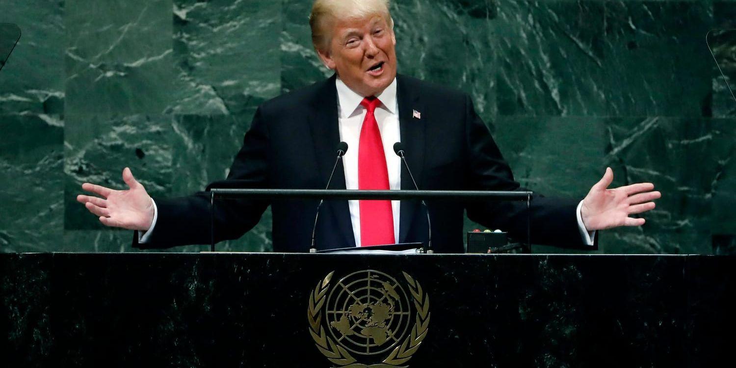 Trump lockade till skratt när han talade i FN:s generalförsamling på tisdagen.