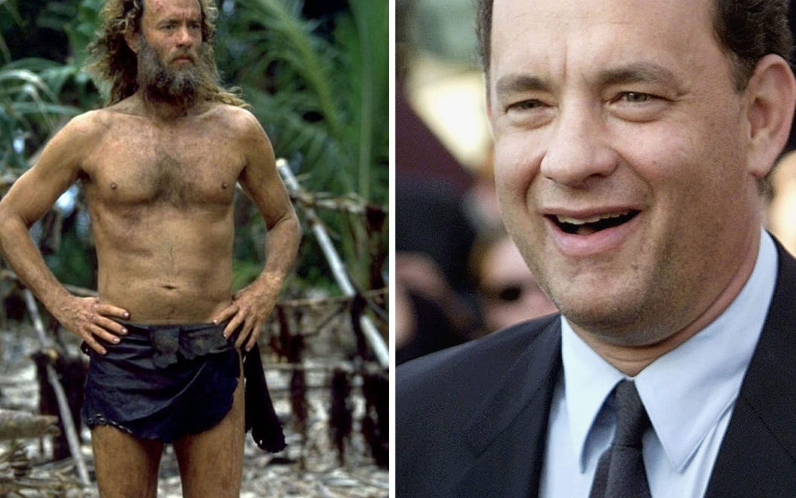 <strong>Tom Hanks – Castaway (2001): </strong> Ska man sitta fast på en öde ö är det oundvikligt att gå ner i vikt. Tom Hanks tappade 24 kilo inför den andra halvan av filmen.