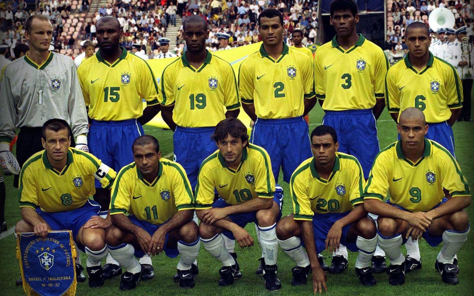 Brasilianskt dubbelhattrick i finalen 1997. Ronaldo och Romario skickade in tre mål vardera när Australien krossades med hela 6–0. Foto: Bildbyrån