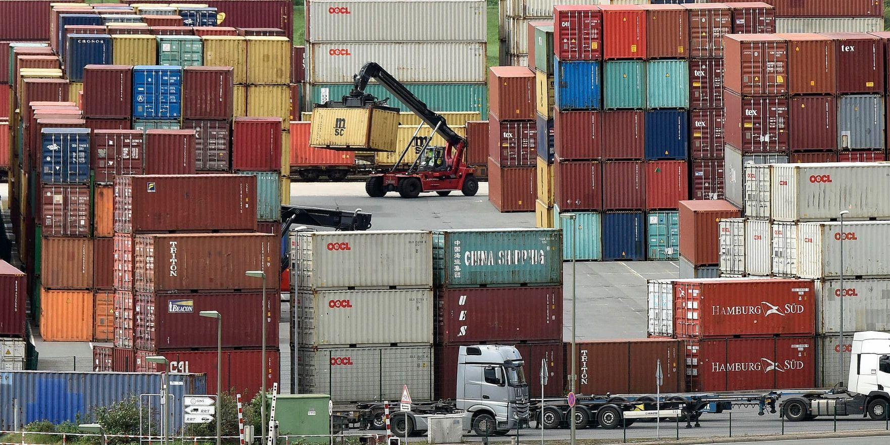 Handelskriget mellan USA och Kina slår mot tysk export. Arkivbild