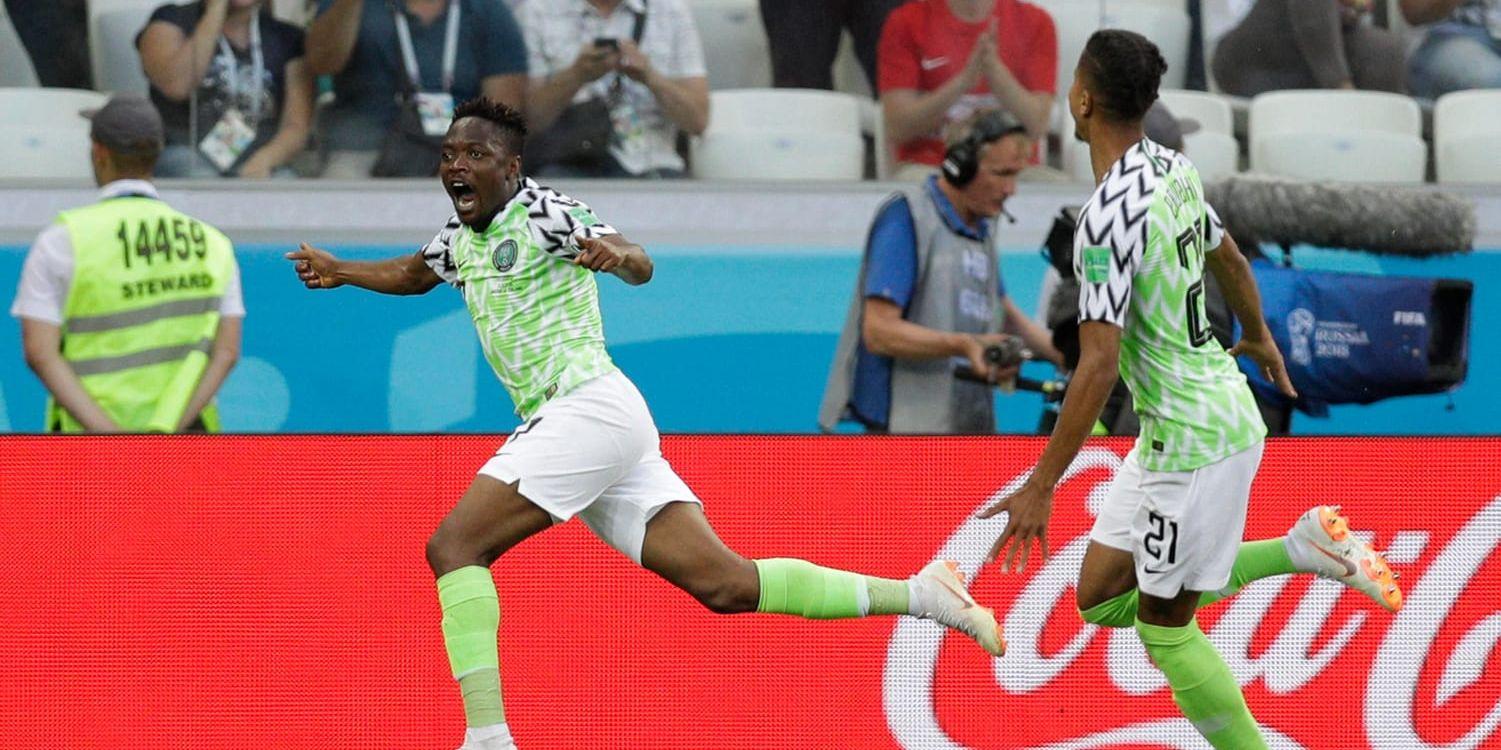 Nigerias Ahmed Musa sänkte Island med sina två mål.
